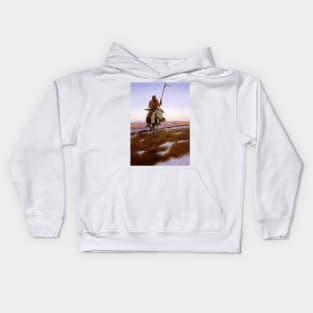 “A Cree Indian” Western Art by Charles Russell Kids Hoodie